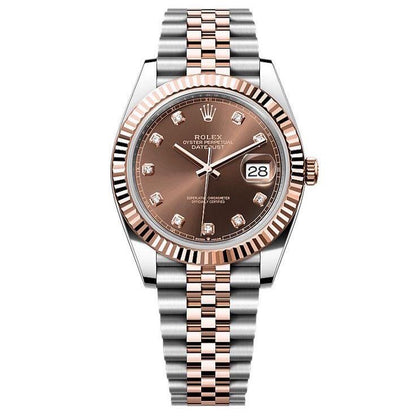Rolex Date Just 41 Chocolate Dial Japanese Automatic Mens Watch
