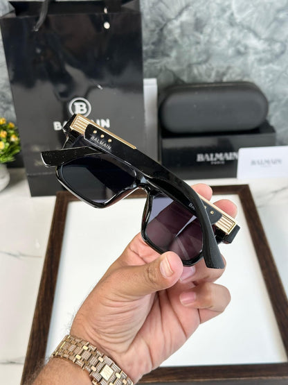 Balmain Signature Series Sunglasses | Bold Black & Gold