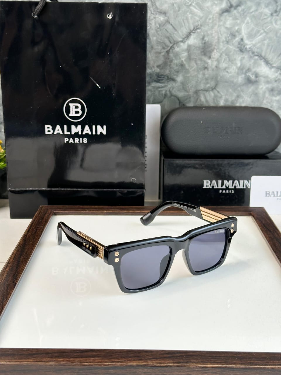 Balmain Signature Series Sunglasses | Bold Black & Gold