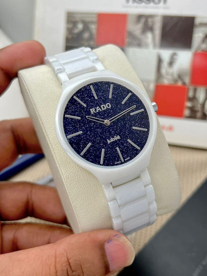 Rado True Thinline – Black Ceramic with Monogram Dial