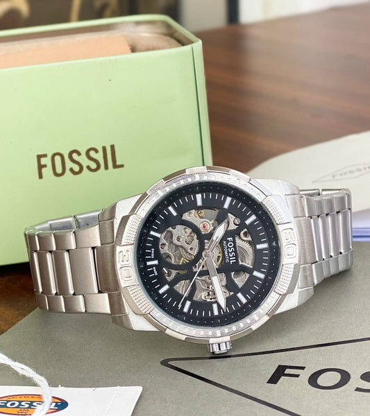Fossil Men’s Automatic Skeleton Watch – Silver Steel