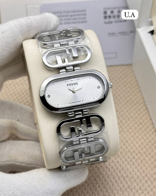 Fossil Women’s Oval Black Dial Bracelet Watch