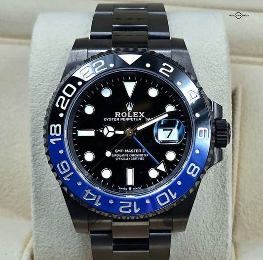 Rolex-Style GMT-Master II “Batman” – Black & Blue Ceramic Bezel