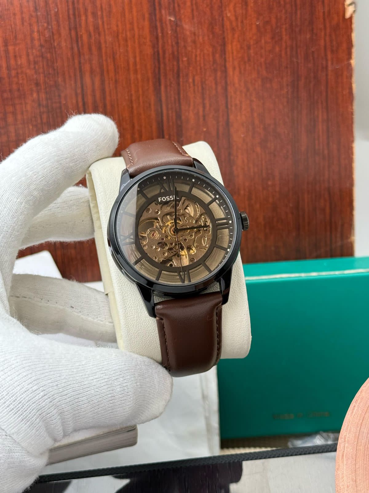 Fossil Townsman Automatic Brown Leather Watch