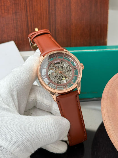 Fossil Townsman Automatic Brown Leather Watch