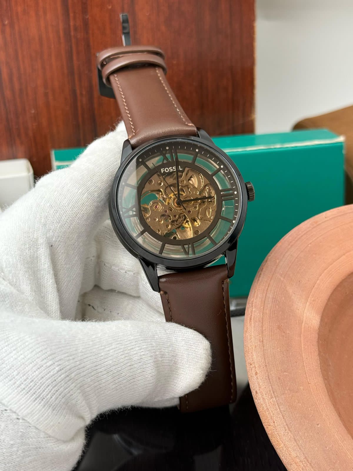 Fossil Townsman Automatic Brown Leather Watch