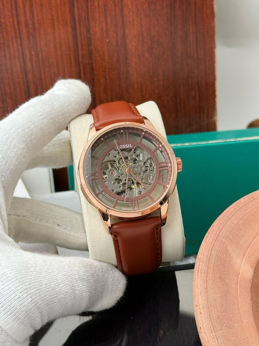 Fossil Townsman Automatic Brown Leather Watch