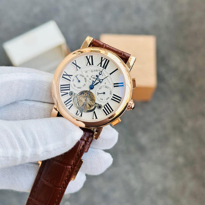 Cartier Celeste Complication – White Dial & Cognac Strap