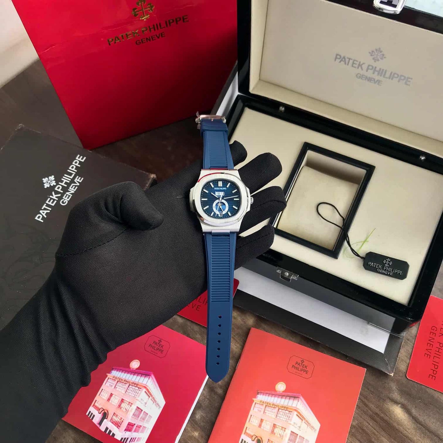 Patek Philippe Annual Calendar Moonphase – Blue Dial Rubber Strap Editio