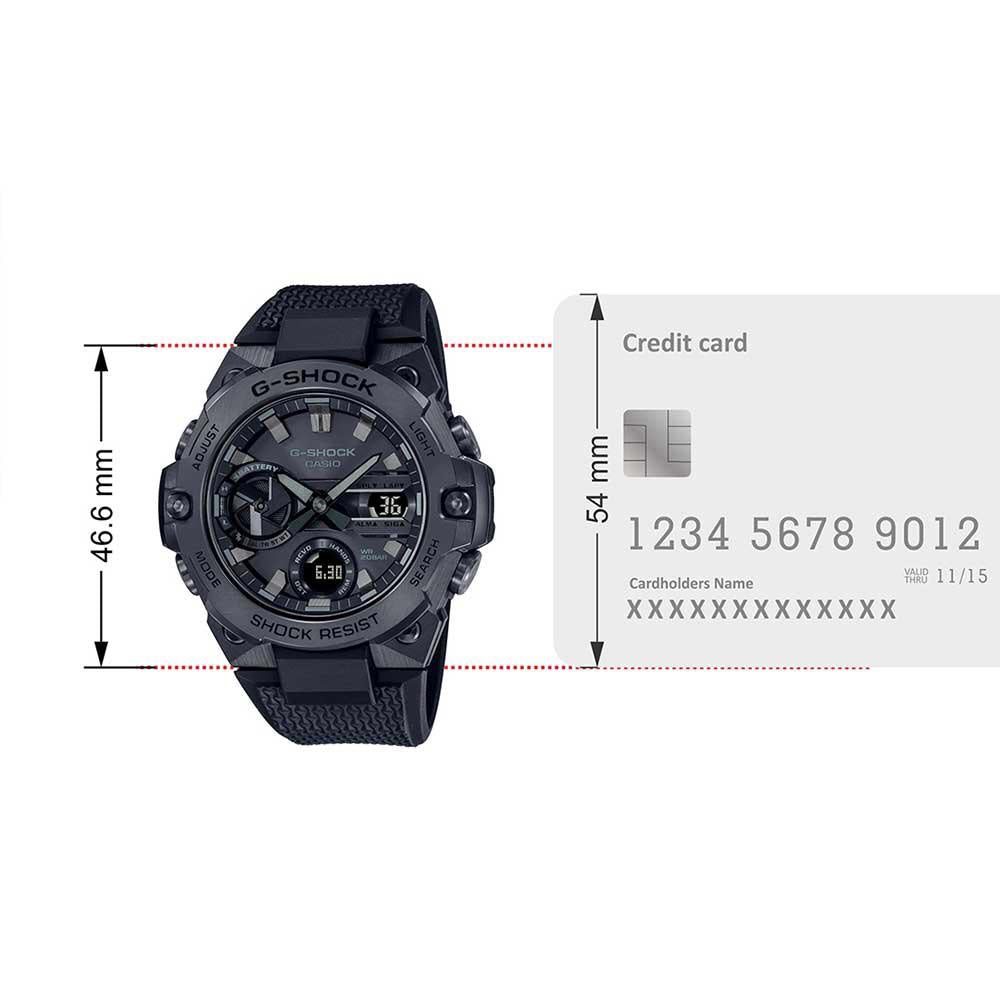 Casio Gshock B-400 Round Full Black Mens Watch