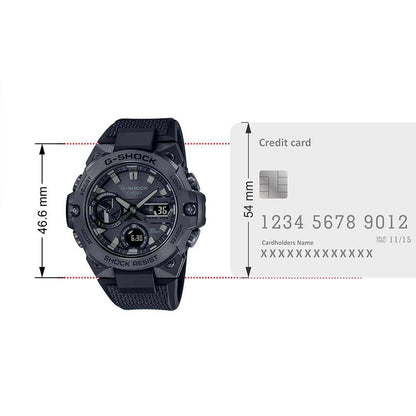 Casio Gshock B-400 Round Full Black Mens Watch