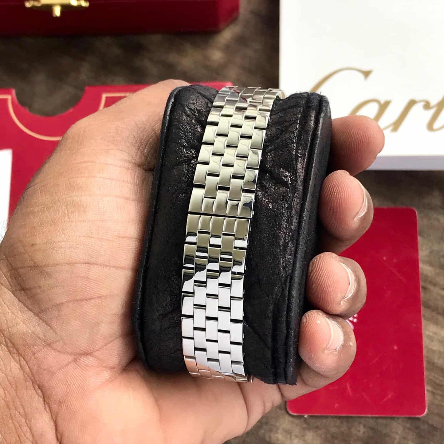 Cartier Tank Lumière – Diamond Bezel Silver Edition