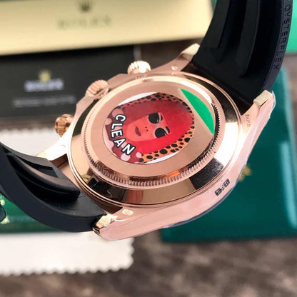 Rolex Cosmograph Daytona Chocolate Index Oysterflex Everose Gold Swiss ETA Mens Watch