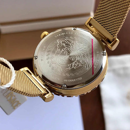 Versace Medusa Gold Mesh Watch – Black Dial Edition