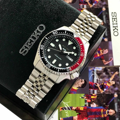 Seiko 5 Sports Black Grape Automatic Jubli Chain Mens Watch