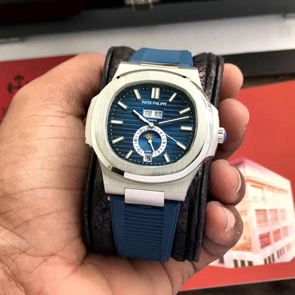 Patek Philippe Annual Calendar Moonphase – Blue Dial Rubber Strap Editio