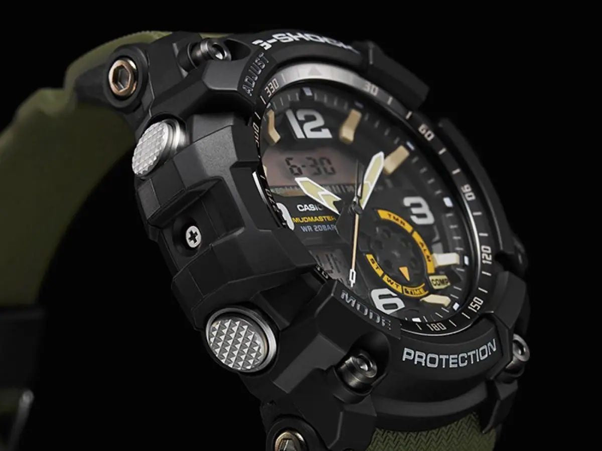 Casio G-Shock Mudmaster GG-1000-1A3DR Black Analog-Digital Dial Green Resin Strap Men’s Watch G662