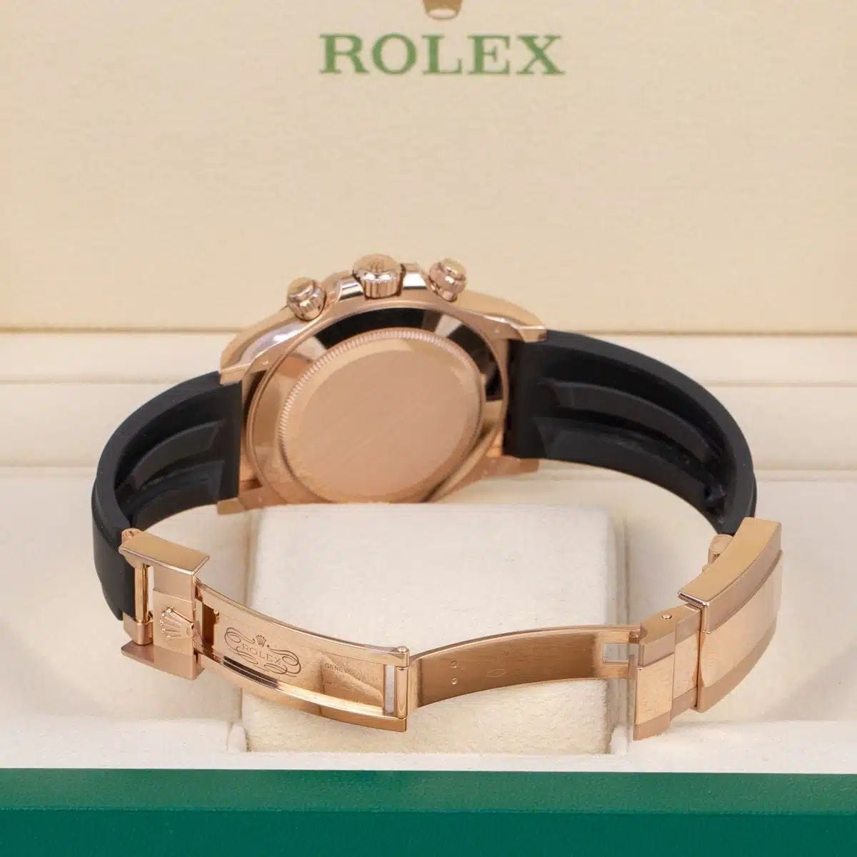 Rolex Cosmograph Daytona Chocolate Index Oysterflex Everose Gold Swiss ETA Mens Watch