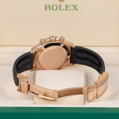Rolex Cosmograph Daytona Chocolate Index Oysterflex Everose Gold Swiss ETA Mens Watch