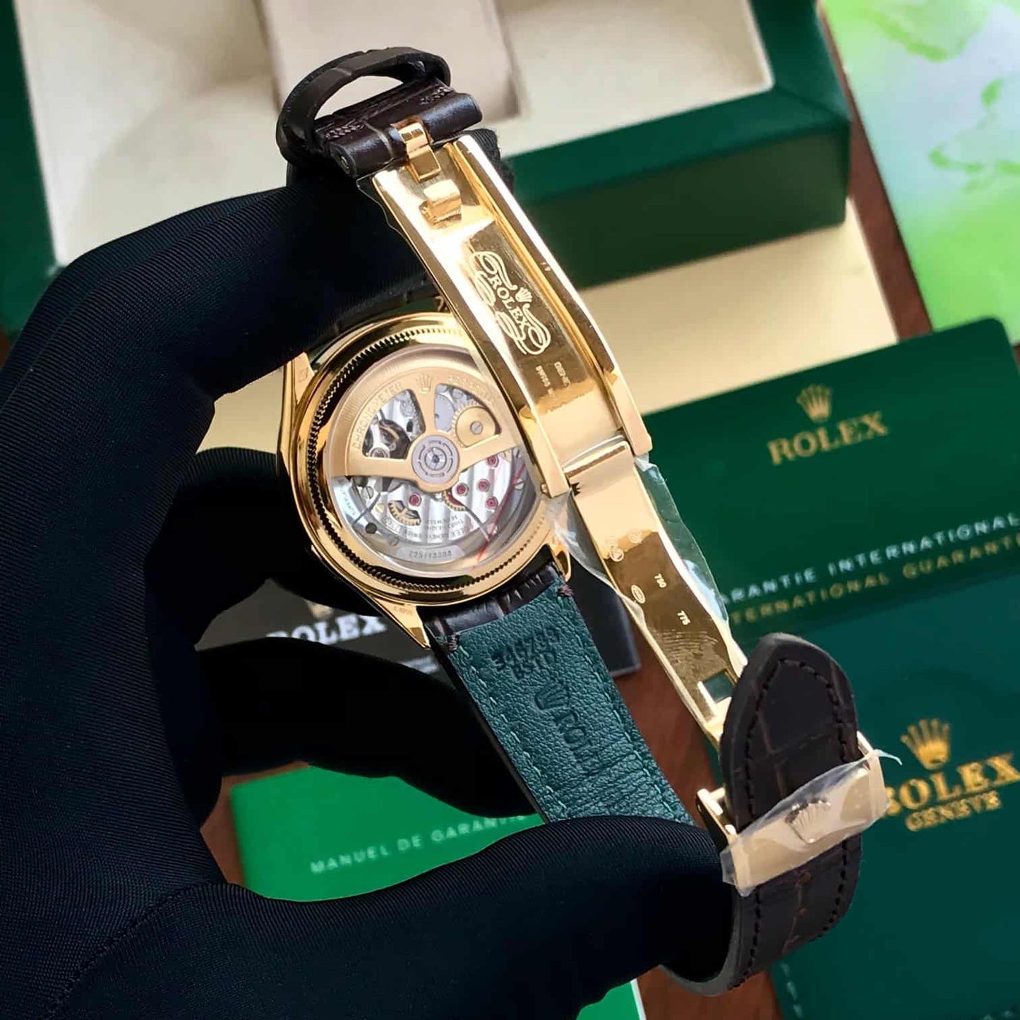 Rolex Perpetual 1908 Gold & White Dial Swiss ETA Movement Machinery Mens Watch