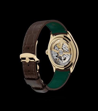 Rolex Perpetual 1908 Gold & White Dial Swiss ETA Movement Machinery Mens Watch
