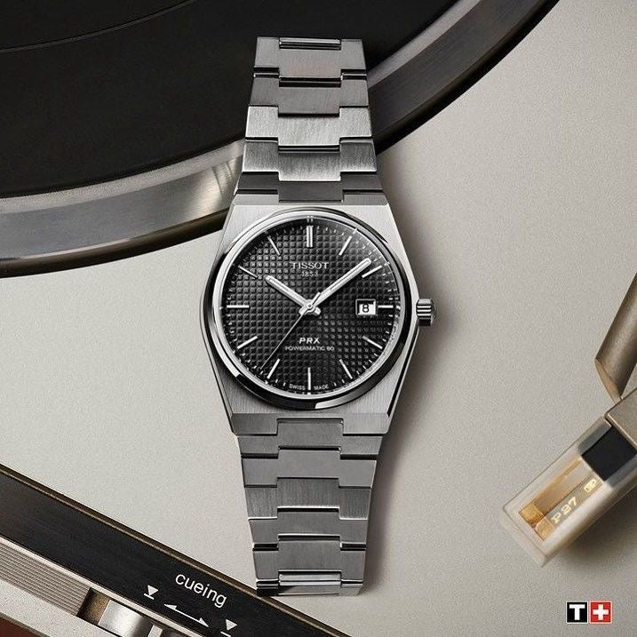 Tissot PRX Powermatic Japanese Black Dial Automatic Mens Watch