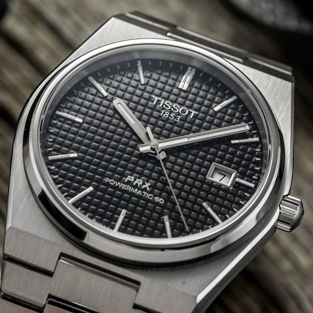 Tissot PRX Powermatic Japanese Black Dial Automatic Mens Watch