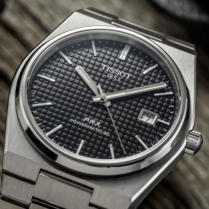 Tissot PRX Powermatic Japanese Black Dial Automatic Mens Watch