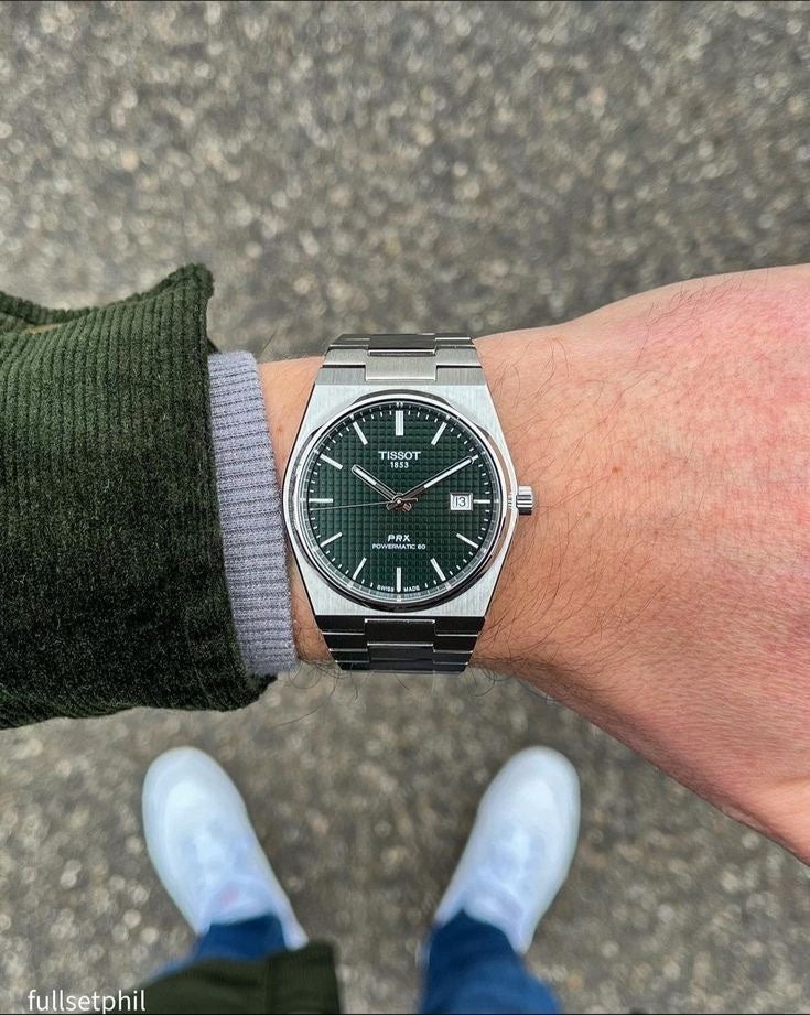 Tissot PRX Powermatic Japanese Green Dial Automatic Mens Watch