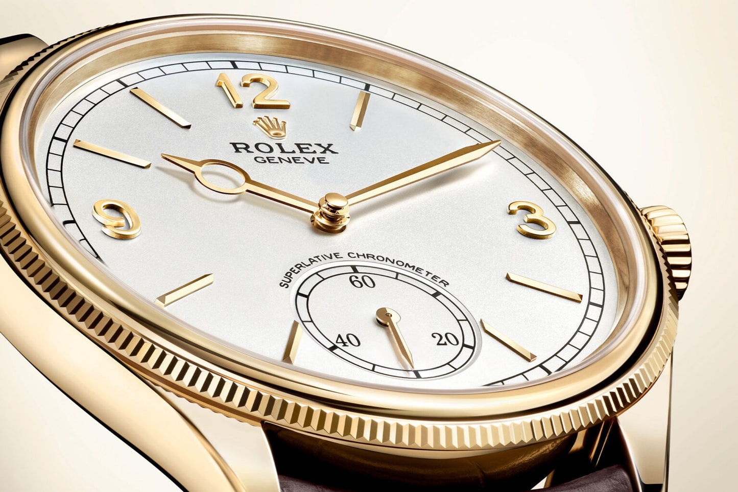 Rolex Perpetual 1908 Gold & White Dial Swiss ETA Movement Machinery Mens Watch