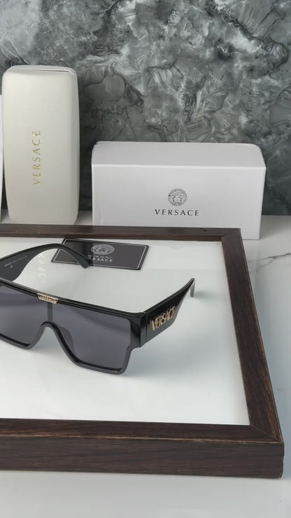 Versace Shield Sunglasses | Bold Black Edition