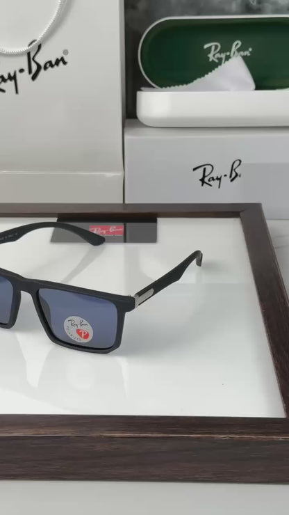 Ray-Ban Square Polarized Sunglasses | Matte Black Frame